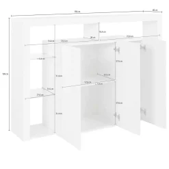 Credenza Bagnasco, 150x40h100 cm, lucido<Dmora Clearance