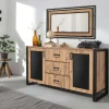 Credenza Baldo, 160x45 h80 cm, Quercia e Nero<Dmora Cheap