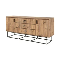 Credenza Barrea, Quercia e Nero, 180x45h80 cm<Dmora Cheap