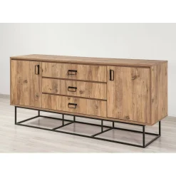 Credenza Barrea, Quercia e Nero, 180x45h80 cm<Dmora Cheap