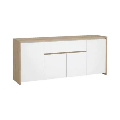 Credenza Basile, 48x197 h84 cm, Rovere e Bianco<Dmora Store
