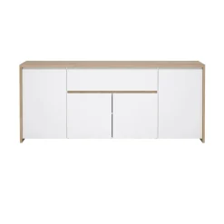 Credenza Basile, 48x197 h84 cm, Rovere e Bianco<Dmora Store