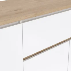 Credenza Basile, 48x197 h84 cm, Rovere e Bianco<Dmora Store
