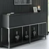 Credenza Basilia, 150x30h80 cm, Antracite e Argento<Dmora Best Sale