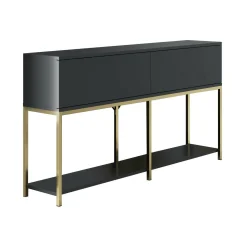 Credenza Basilia, 150x30h80 cm, Antracite e Oro<Dmora Online