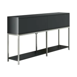 Credenza Basilia, 150x30h80 cm, Antracite e Argento<Dmora Best Sale