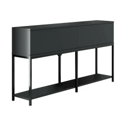 Credenza Basilia, 150x30h80 cm, Antracite e Nero<Dmora Discount