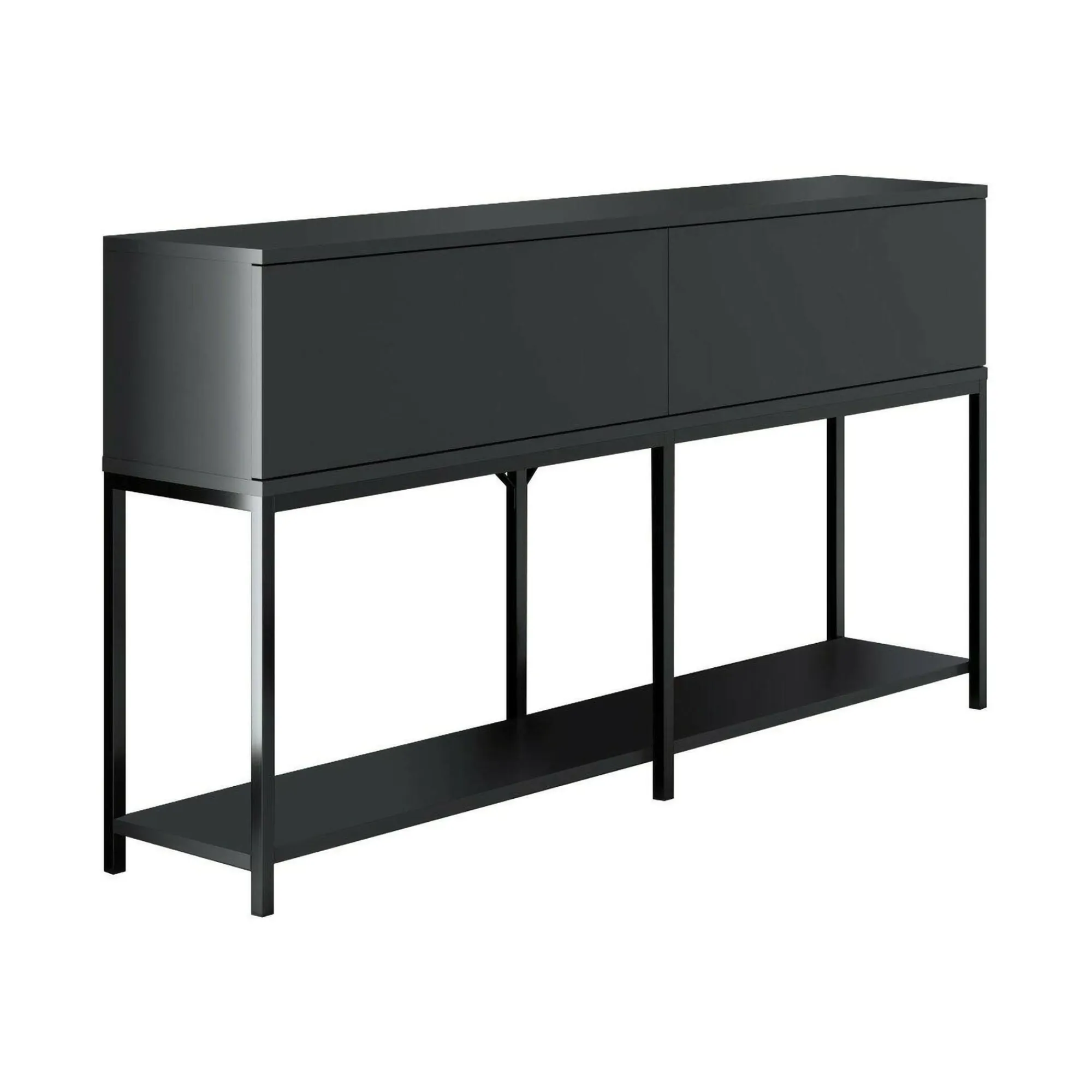 Credenza Basilia, 150x30h80 cm, Antracite e Nero<Dmora Discount