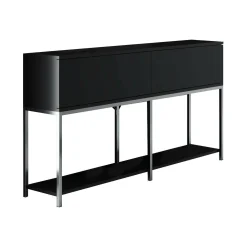 Credenza Basilia, 150x30h80 cm, Nero e Argento<Dmora Sale