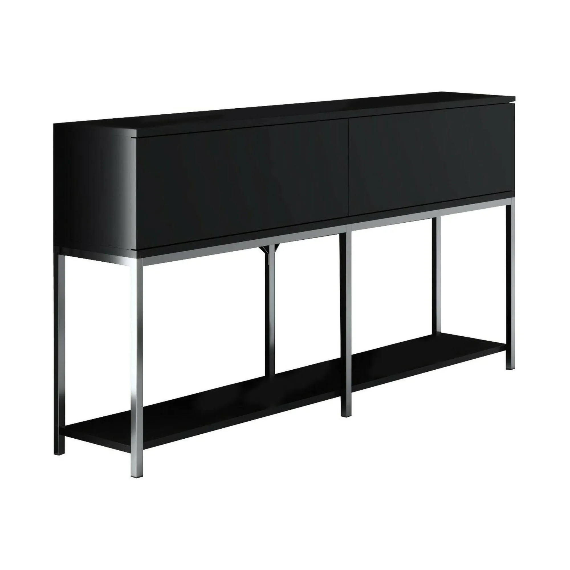 Credenza Basilia, 150x30h80 cm, Nero e Argento<Dmora Sale