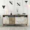 Credenza Benjamin, 160x35 h78 cm, Noce e Grigio<Dmora Cheap