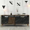 Credenza Benjamin, 180x35 h79 cm, Noce e Nero<Dmora Clearance