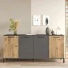 Credenza Bratislava, 160x40 h72 cm, Quercia e Antracite<Dmora Best