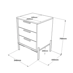 Credenza Butchoy, 54x45 h70 cm, Marrone e Grigio<Dmora Fashion