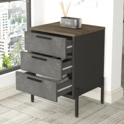 Credenza Butchoy, 54x45 h70 cm, Marrone e Grigio<Dmora Fashion