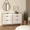 Credenza Chito, 40x156 h92 cm, Rovere e Bianco<Dmora Sale