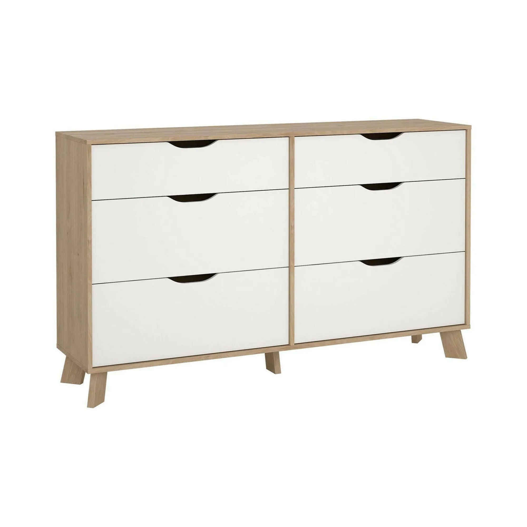 Credenza Chito, 40x156 h92 cm, Rovere e Bianco<Dmora Sale