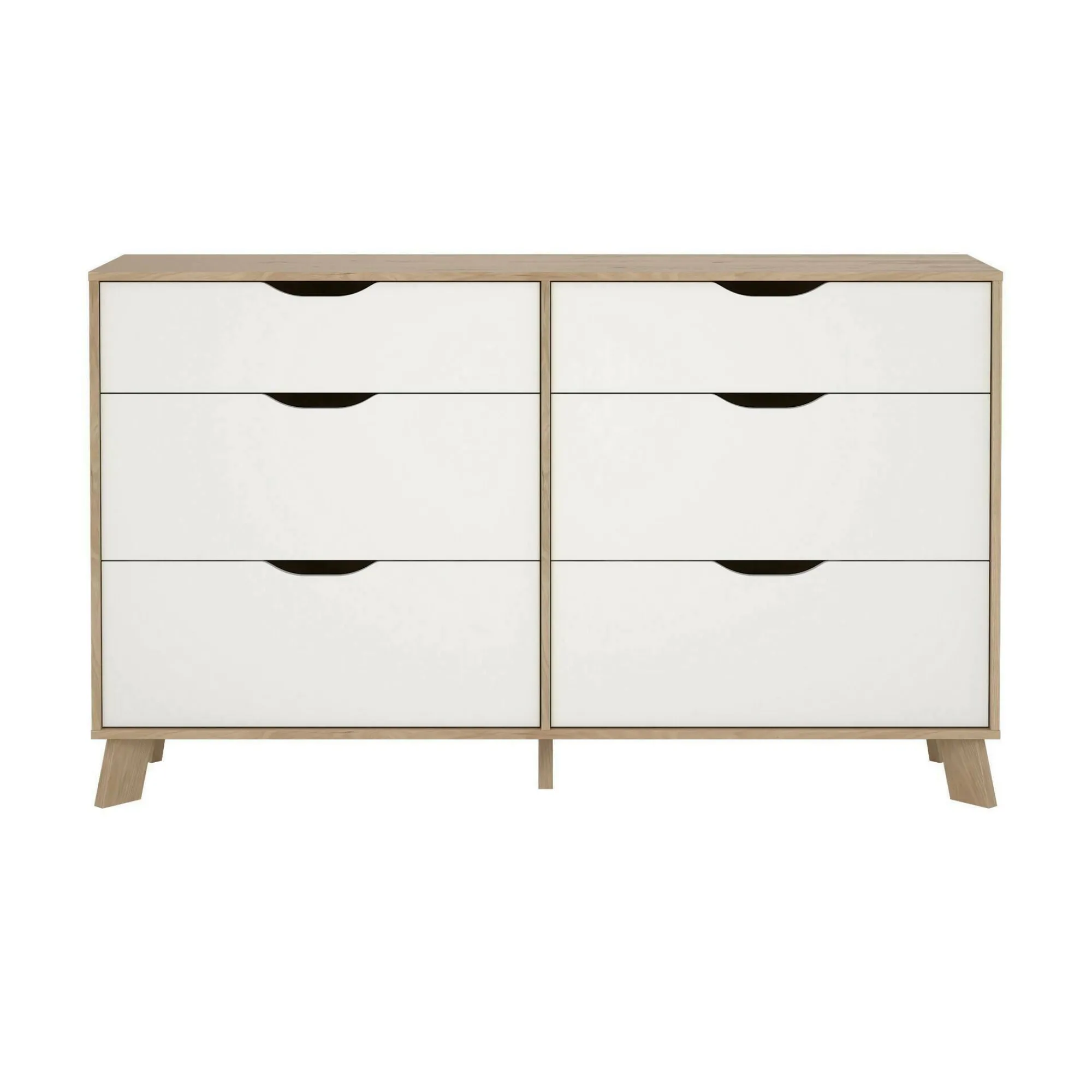 Credenza Chito, 40x156 h92 cm, Rovere e Bianco<Dmora Sale