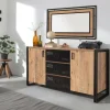 Credenza Cimaron, 160x45 h80 cm, Quercia e Nero<Dmora Store