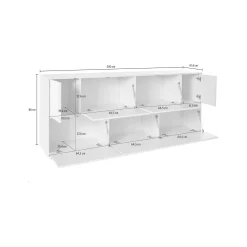 Credenza Clinoumite, cm 200x41h86,<Dmora Clearance