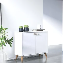 Credenza con due ante battenti e due ripiani interni, cm 85 x 35 x 74, colore<Dmora Flash Sale