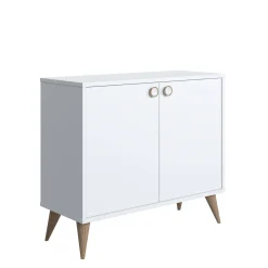 Credenza con due ante battenti e due ripiani interni, cm 85 x 35 x 74, colore<Dmora New