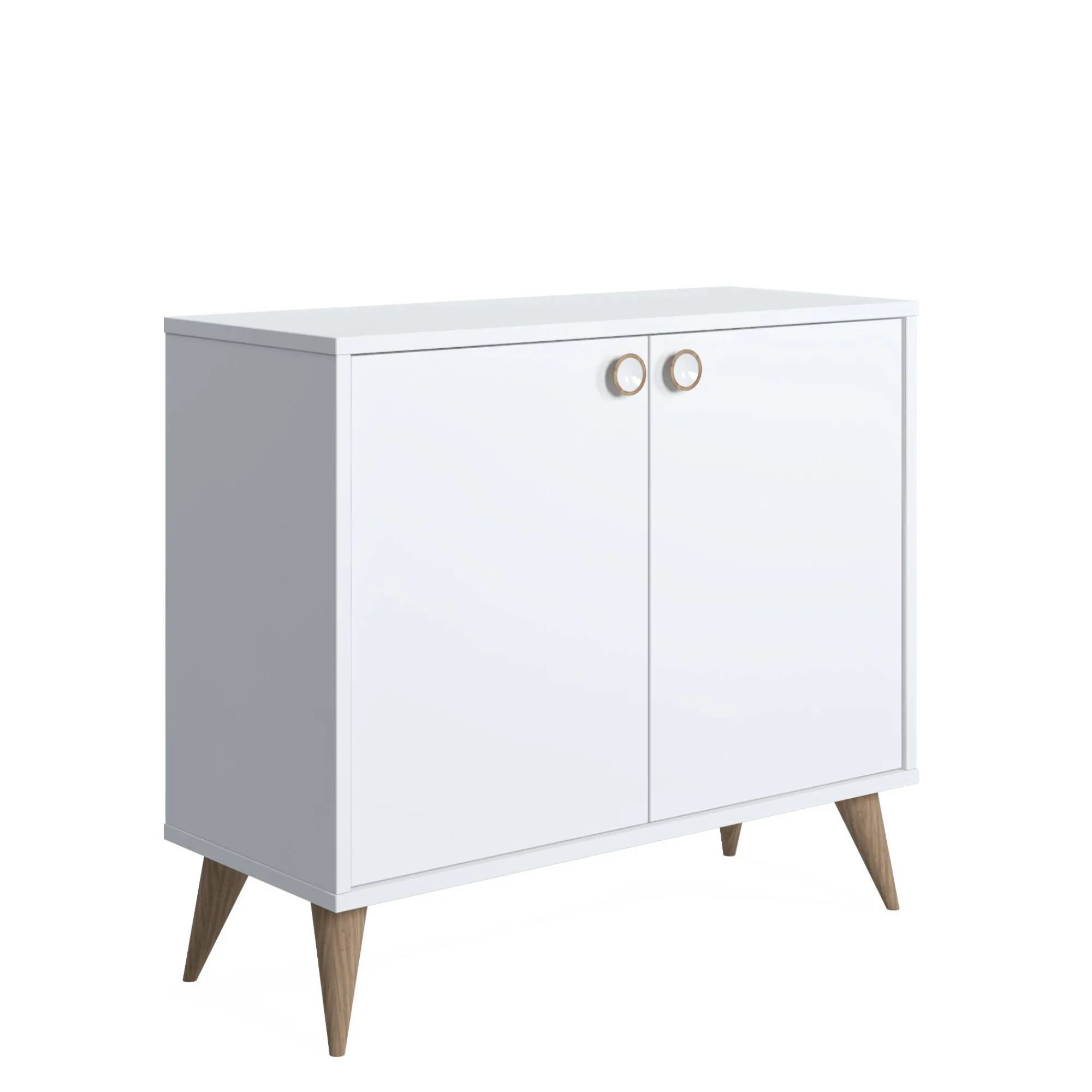 Credenza con due ante battenti e due ripiani interni, cm 85 x 35 x 74, colore<Dmora New