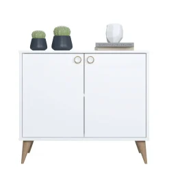 Credenza con due ante battenti e due ripiani interni, cm 85 x 35 x 74, colore<Dmora Flash Sale