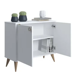 Credenza con due ante battenti e due ripiani interni, cm 85 x 35 x 74, colore<Dmora Flash Sale