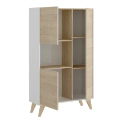 Credenza Crono, 81x43h135 cm, Rovere e Bianco<Dmora Sale