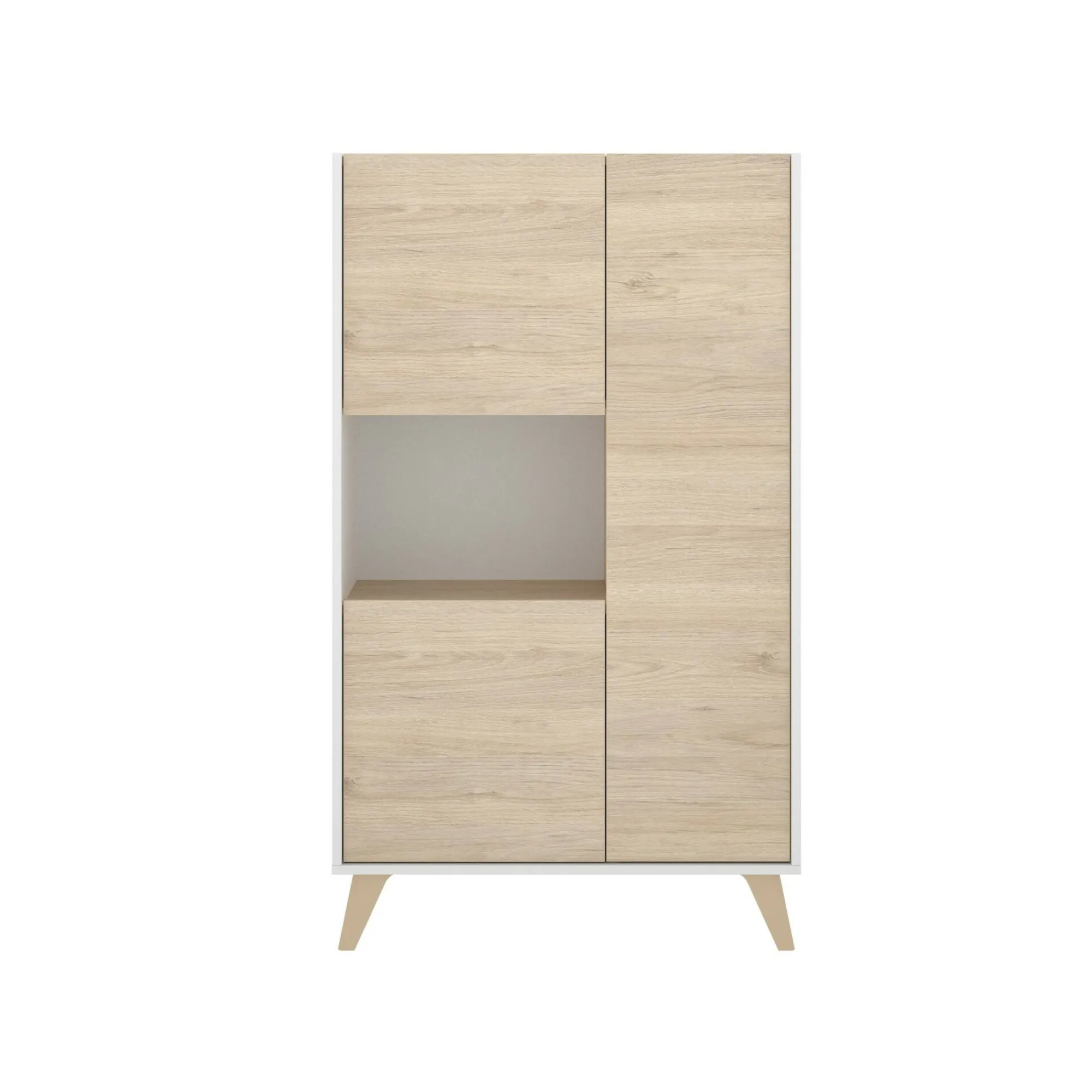Credenza Crono, 81x43h135 cm, Rovere e Bianco<Dmora Sale