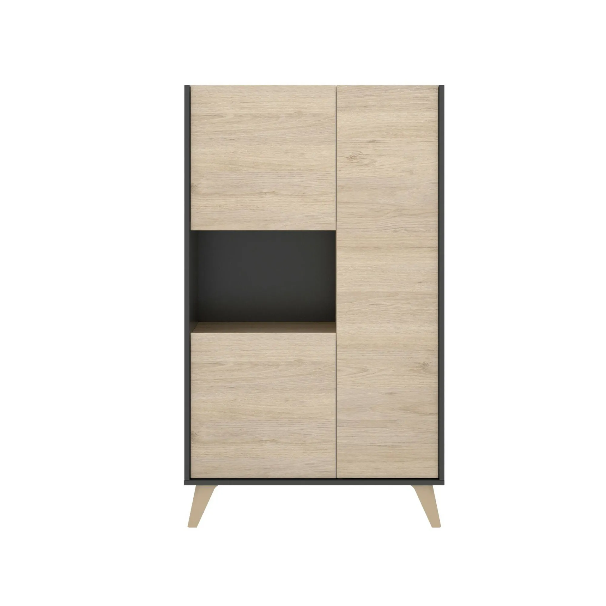 Credenza Crono, 81x43h135 cm, Rovere e Antracite<Dmora Cheap