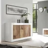 Credenza Dabat, 160x43 h86 cm, Bianco e Acacia<Dmora Fashion