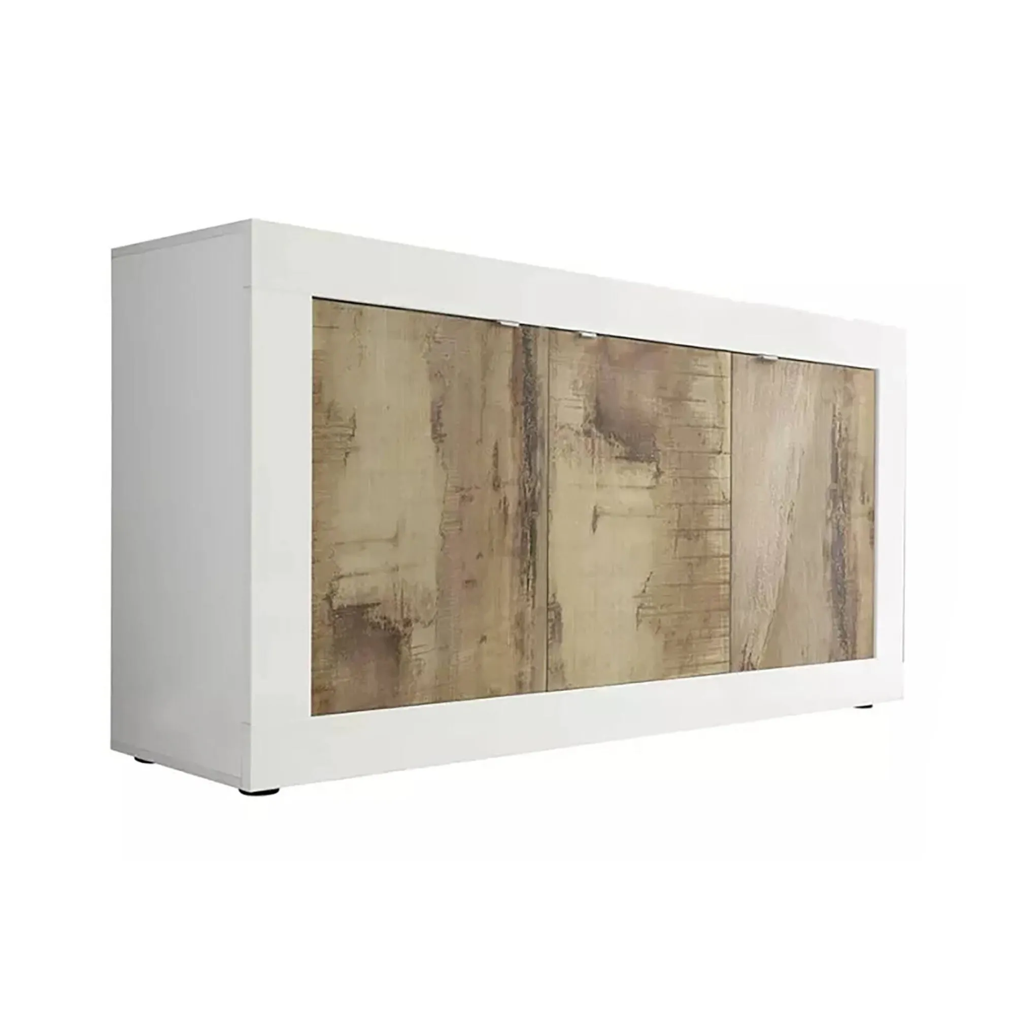 Credenza Dabat, 160x43 h86 cm, Bianco e Acacia<Dmora Fashion