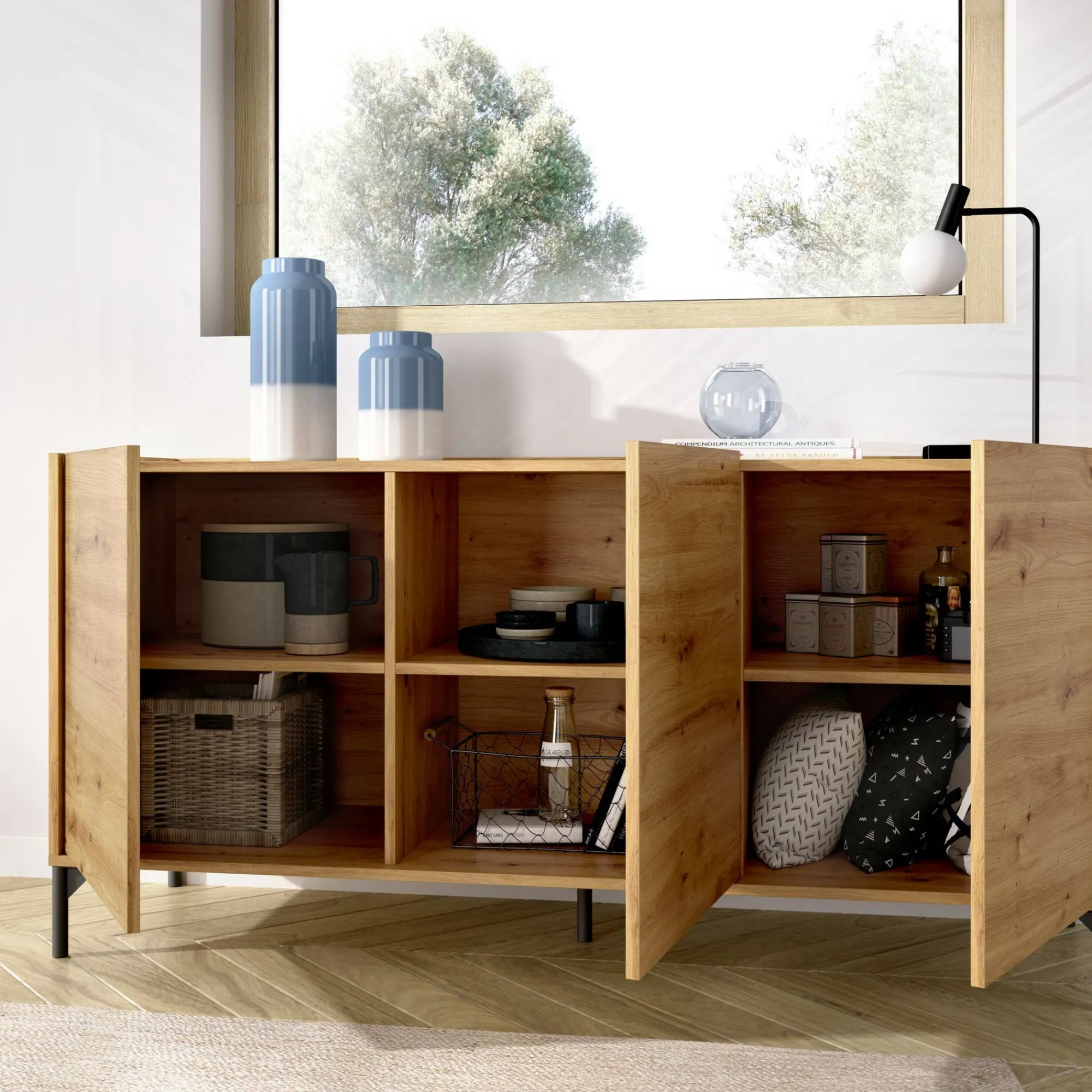 Credenza Dadop, 155x43h75 cm,<Dmora Fashion