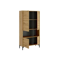 Credenza Dalois, 72x34h144 cm, Rovere Nodi e Antracite<Dmora Sale