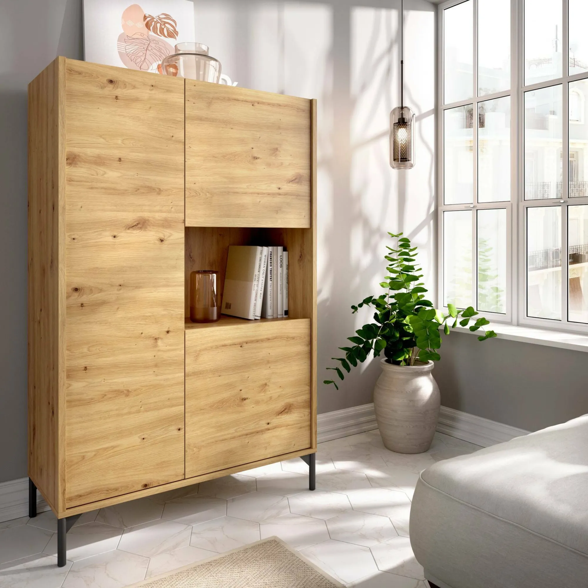 Credenza Damraba, 81x43h135 cm,<Dmora Hot
