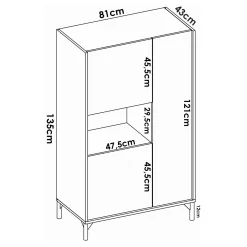 Credenza Damraba, 81x43h135 cm,<Dmora Hot
