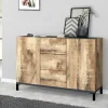 Credenza Dannes, cm 120x40h80, Ardesia e Acero<Dmora Outlet