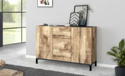 Credenza Dannes, cm 120x40h80, Ardesia e Acero<Dmora Outlet