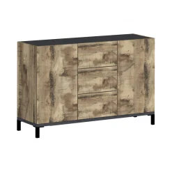 Credenza Dannes, cm 120x40h80, Ardesia e Acero<Dmora Outlet