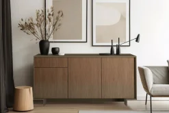 Credenza Davallon, 170x42h78 cm, Marrone e Noce<Dmora Store