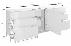 Credenza Dchaji, cm 170x40h47,<Dmora Clearance
