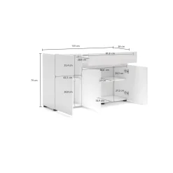 Credenza Deodata, 135x38h79 cm,<Dmora Store