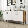 Credenza Dflamign, 160x35h78 cm, Noce e Bianco<Dmora Online