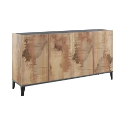 Credenza Dgarzo, cm 160x40h82, Ardesia e Acero<Dmora Store