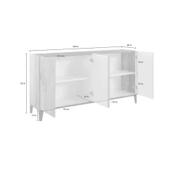 Credenza Dgarzo, cm 160x40h82, Ardesia e Acero<Dmora Store