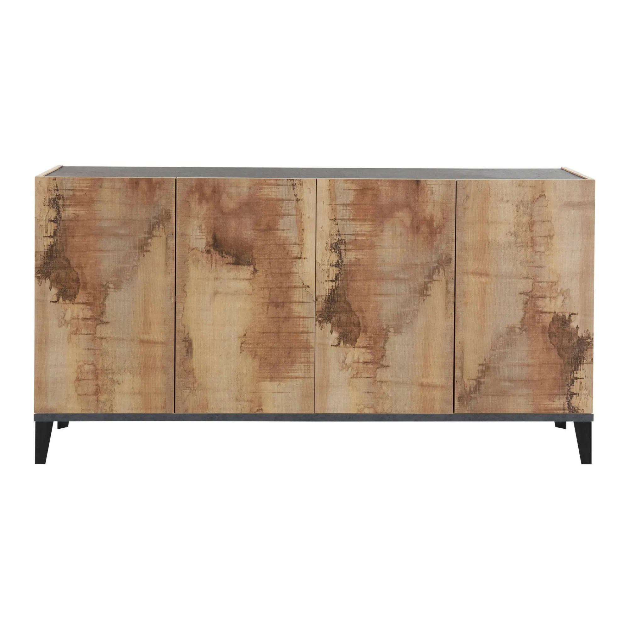 Credenza Dgarzo, cm 160x40h82, Ardesia e Acero<Dmora Store