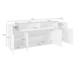 Credenza Dgerl, cm 220x45h86,<Dmora Outlet