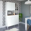 Credenza Dgobb, 108x40h186 cm, Rovere e Bianco<Dmora Hot
